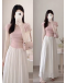 2024 new style Fashion high-end fairy temperament dress skirt pink two-piece suit for women summer