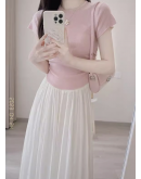 2024 new style Fashion high-end fairy temperament dress skirt pink two-piece suit for women summer